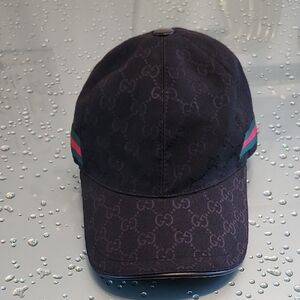 Authentic GUCCI Black Monogram Baseball Cap